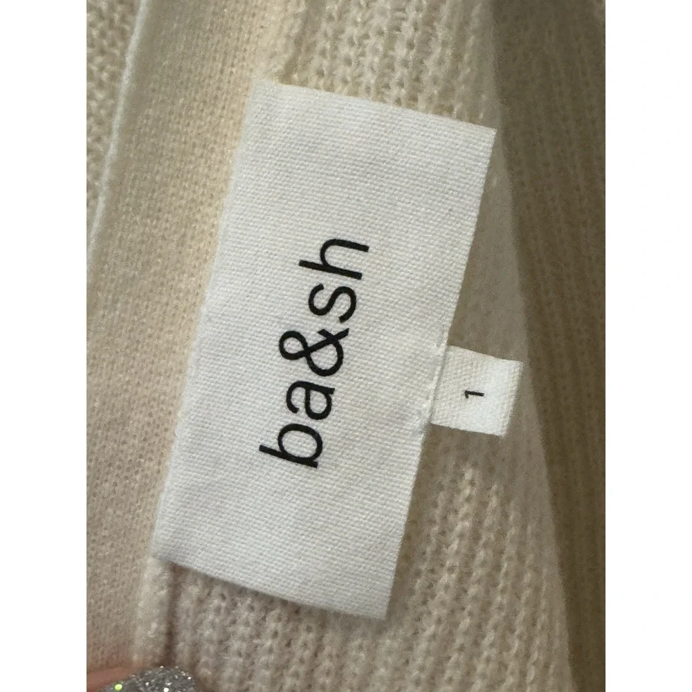 Ba&sh‎ Paris Cream Twist Front Lady Pullover Sweater Sz 1 Small Cozy Chic Boho
